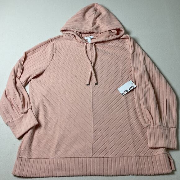 Nine West Sweaters - Nine West Womens Size XXL Long Sleeve Cozy Tunic Pink Hoodie